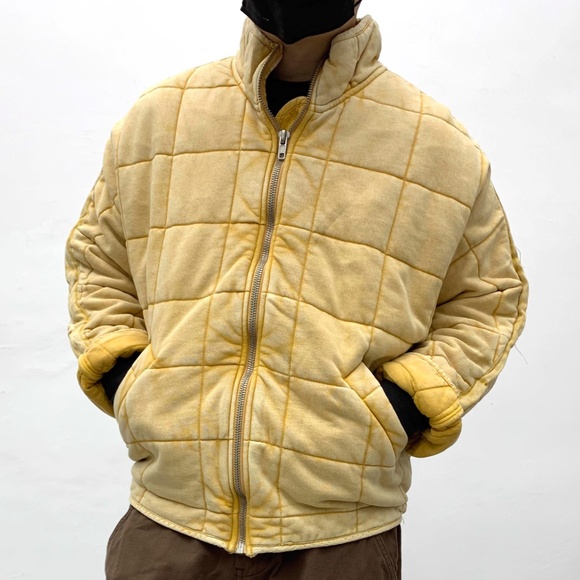 NEW BEST Free People Dolman Quilted Knit Jacket - Pineapple Punch - Picture 3 of 7